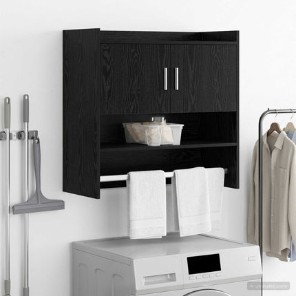 Vägg hylla Väggmonterat Svart ek 80 x 36 x 80 cm