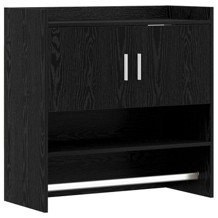 Vägg hylla Väggmonterat Svart ek 80 x 36 x 80 cm