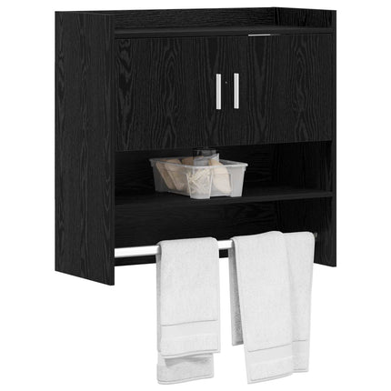 Vägg hylla Väggmonterat Svart ek 80 x 36 x 80 cm