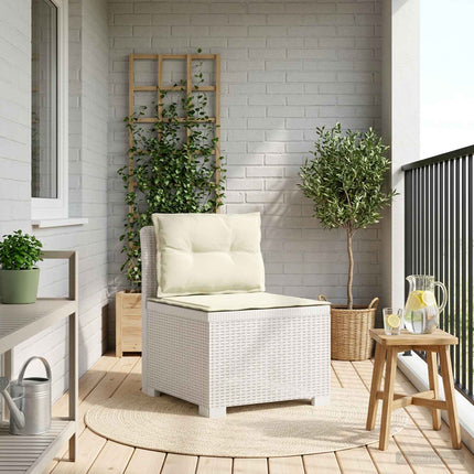 1-sits trädgårdsoffa med kuddar Rattan-look PP Vit