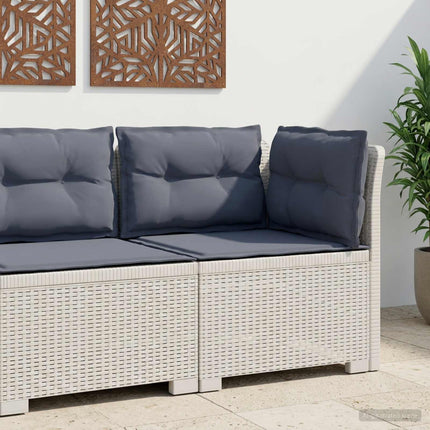 1-sits trädgårdsoffa med kuddar Rattan-look PP Vit
