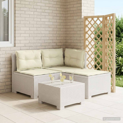 3-sits trädgårdsoffa med kuddar Rattan-look PP Vit