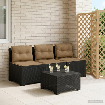 3-sits trädgårdsoffa med kuddar Rattan-look 3-sits PP Antracit