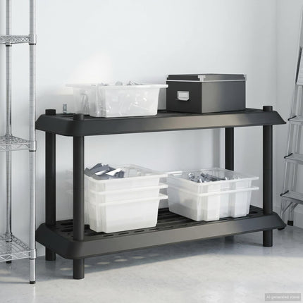 Hyllsystem 2 nivåer 100 x 40 x 55,5 cm PP Antracit