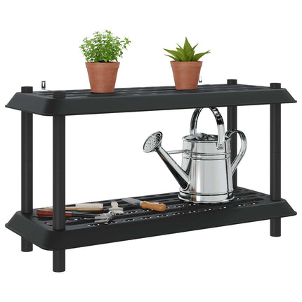 Hyllsystem 2 nivåer 100 x 40 x 55,5 cm PP Antracit