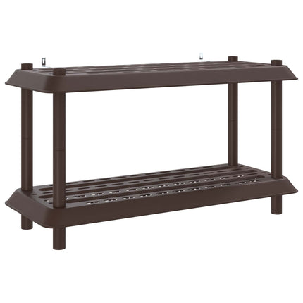 Hyllsystem 2 nivåer 100 x 40 x 55,5 cm PP Brun