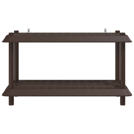 Hyllsystem 2 nivåer 100 x 40 x 55,5 cm PP Brun