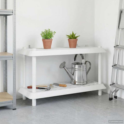 Hyllsystem 2 nivåer 100 x 40 x 55,5 cm PP Vit