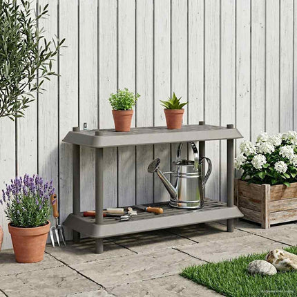 Hyllsystem 2 nivåer 100 x 40 x 55,5 cm PP Ljusgrå
