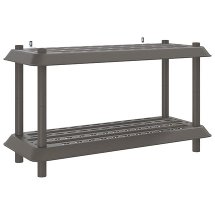 Hyllsystem 2 nivåer 100 x 40 x 55,5 cm PP Ljusgrå