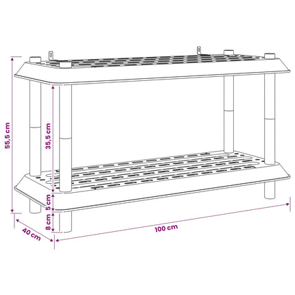 Hyllsystem 2 nivåer 100 x 40 x 55,5 cm PP Ljusgrå