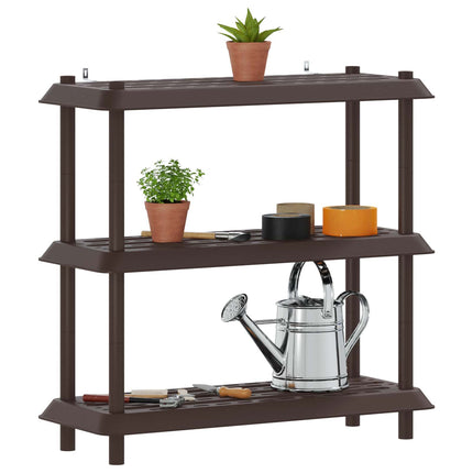 Hyllsystem 3 nivåer 100 x 40 x 96 cm PP Brun