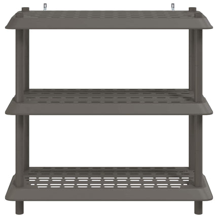 Hyllsystem 3 nivåer 100 x 40 x 96 cm PP Ljusgrå