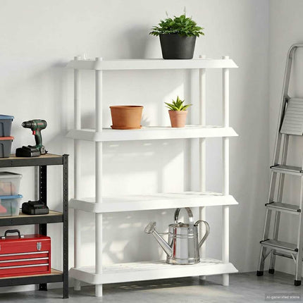Hyllsystem 4 nivåer 100 x 40 x 136,5 cm PP Vit