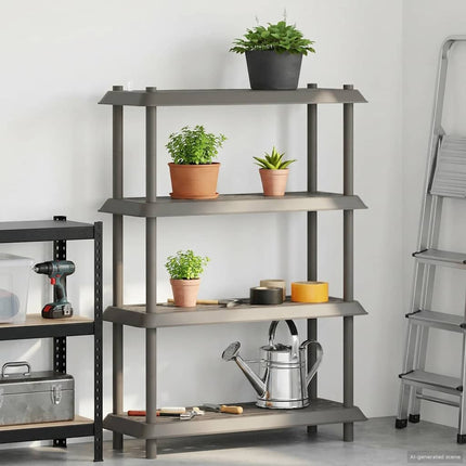 Hyllsystem 4 nivåer 100 x 40 x 136,5 cm PP Ljusgrå