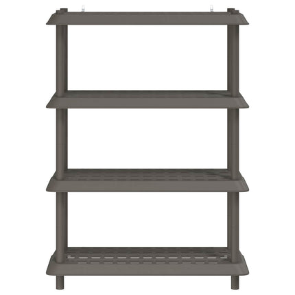 Hyllsystem 4 nivåer 100 x 40 x 136,5 cm PP Ljusgrå