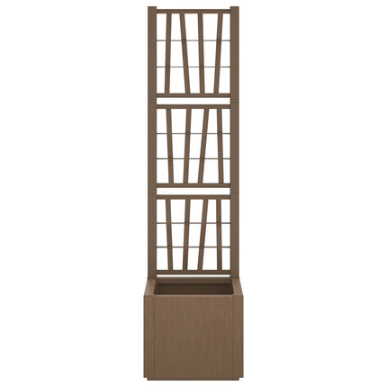 Trädgårdsplanterare med trellis Brun 36 x 36 x 140 cm PP