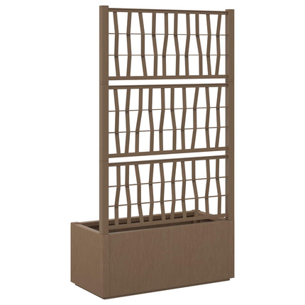 Trädgårdsplanterare med trellis Brun 80 x 36 x 140 cm PP