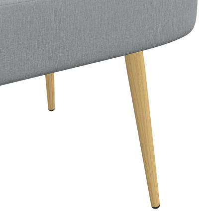 Klädd bänk med ryggstöd Ljusgrå 110 x 60 x 76 cm Polyester
