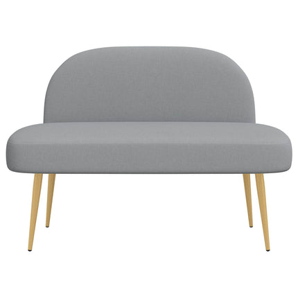 Klädd bänk med ryggstöd Ljusgrå 110 x 60 x 76 cm Polyester