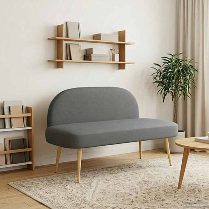 Klädd bänk med ryggstöd Mörkgrå 110 x 60 x 76 cm Polyester