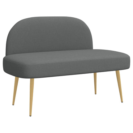 Klädd bänk med ryggstöd Mörkgrå 110 x 60 x 76 cm Polyester