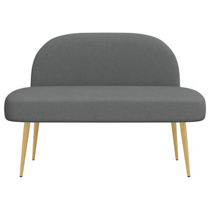 Klädd bänk med ryggstöd Mörkgrå 110 x 60 x 76 cm Polyester