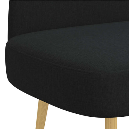 Klädd bänk med ryggstöd Svart 110 x 60 x 76 cm Polyester
