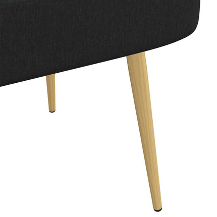Klädd bänk med ryggstöd Svart 110 x 60 x 76 cm Polyester