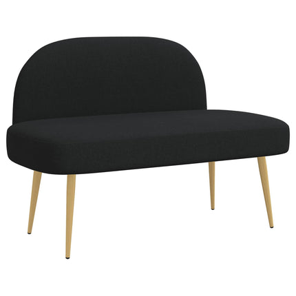 Klädd bänk med ryggstöd Svart 110 x 60 x 76 cm Polyester