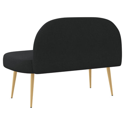 Klädd bänk med ryggstöd Svart 110 x 60 x 76 cm Polyester