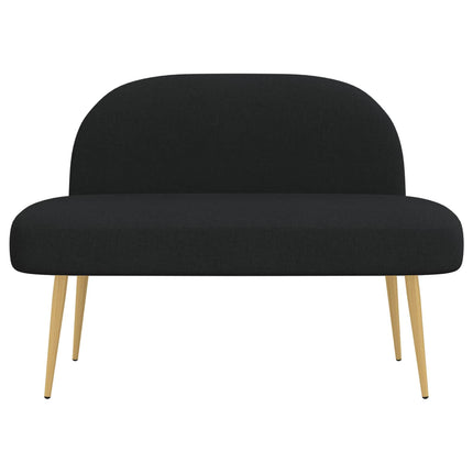 Klädd bänk med ryggstöd Svart 110 x 60 x 76 cm Polyester