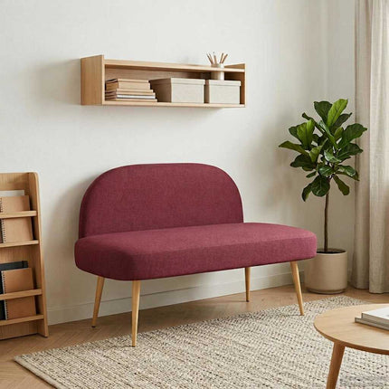 Klädd bänk med ryggstöd Vinröd 110 x 60 x 76 cm Polyester
