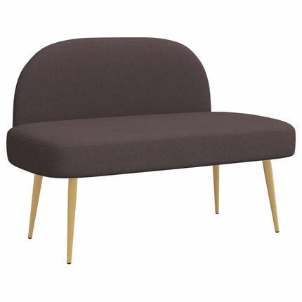 Klädd bänk med ryggstöd Mörkbrun 110 x 60 x 76 cm Polyester