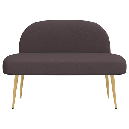Klädd bänk med ryggstöd Mörkbrun 110 x 60 x 76 cm Polyester