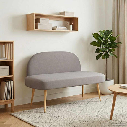 Klädd bänk med ryggstöd Taupe 110 x 60 x 76 cm Polyester
