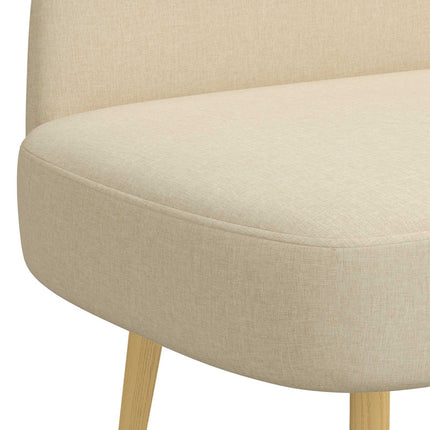 Klädd bänk med ryggstöd Gräddvit 110 x 60 x 76 cm Polyester