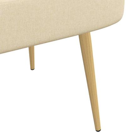 Klädd bänk med ryggstöd Gräddvit 110 x 60 x 76 cm Polyester