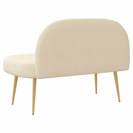 Klädd bänk med ryggstöd Gräddvit 110 x 60 x 76 cm Polyester