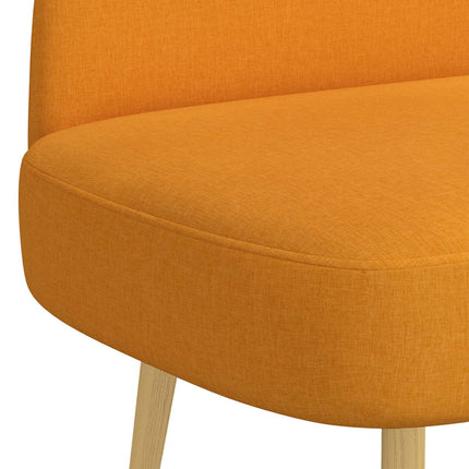 Klädd bänk med ryggstöd Mörk gul 110 x 60 x 76 cm Polyester