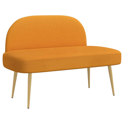 Klädd bänk med ryggstöd Mörk gul 110 x 60 x 76 cm Polyester