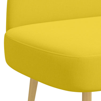 Klädd bänk med ryggstöd Ljusgul 110 x 60 x 76 cm Polyester