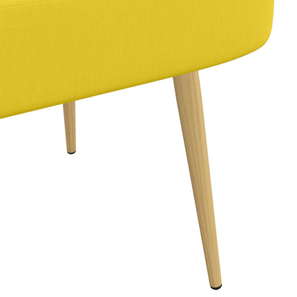Klädd bänk med ryggstöd Ljusgul 110 x 60 x 76 cm Polyester