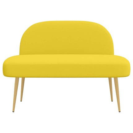 Klädd bänk med ryggstöd Ljusgul 110 x 60 x 76 cm Polyester