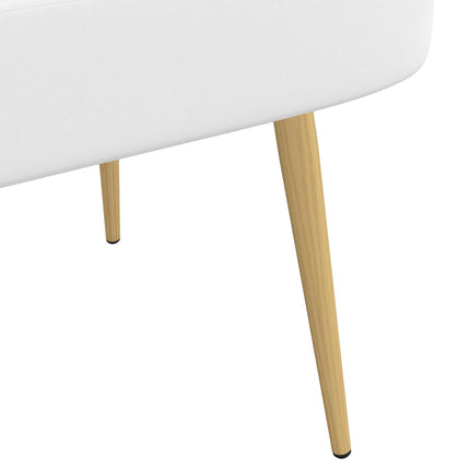Klädd bänk med ryggstöd Vit 110 x 60 x 76 cm Polyester