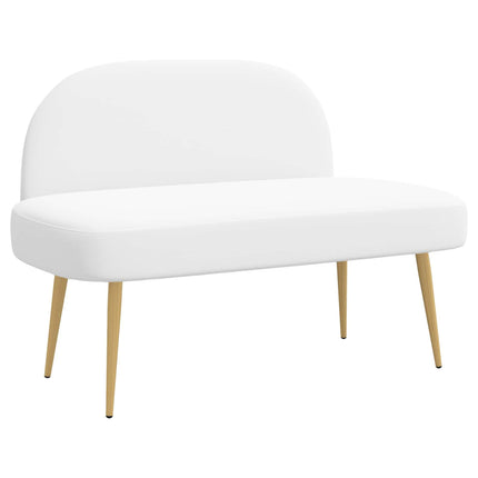 Klädd bänk med ryggstöd Vit 110 x 60 x 76 cm Polyester