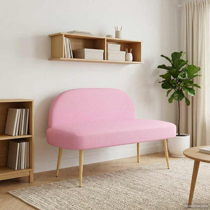Klädd bänk med ryggstöd Rosa 110 x 60 x 76 cm Polyester