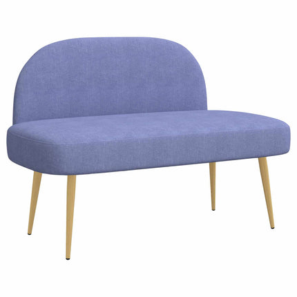 Klädd bänk med ryggstöd Jeansblå 110 x 60 x 76 cm Polyester