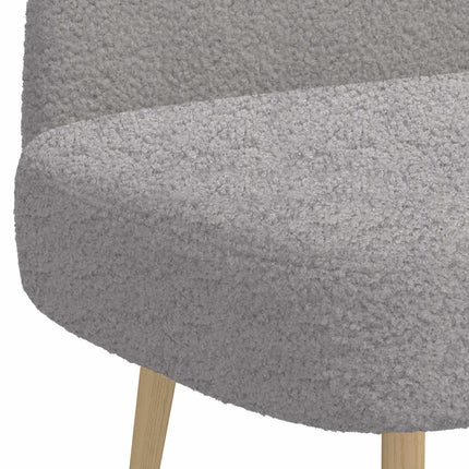 Klädd bänk med ryggstöd Ljusgrå 110 x 60 x 76 cm Bouclé