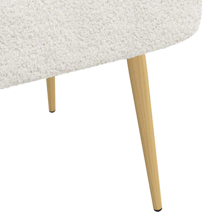 Klädd bänk med ryggstöd Gräddvit 110 x 60 x 76 cm Bouclé